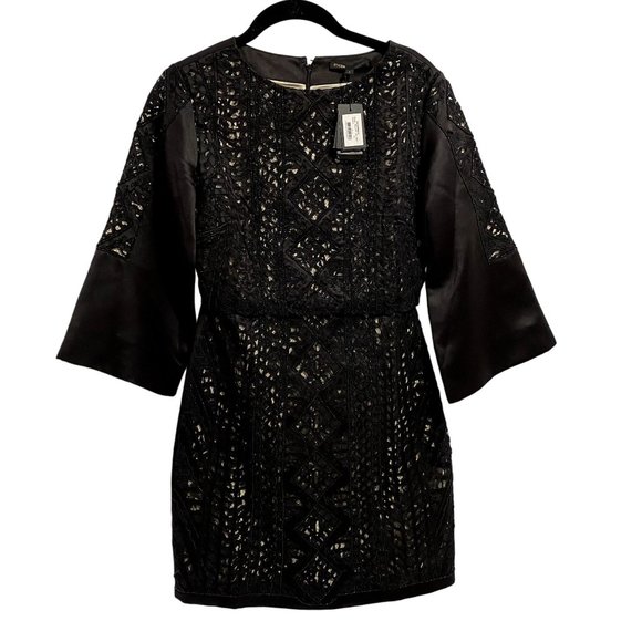 Maje 1 Rebecca Embellished Satin Mini Dress Nwt Maje Size 1 (Us 2)